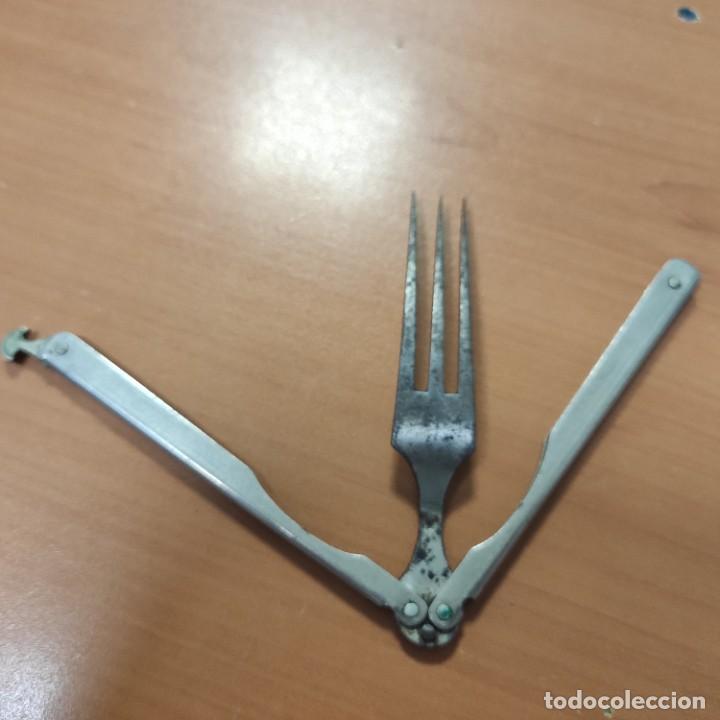 Militaria: ANTIGUOS CUBIERTOS PLEGABLES DEL EJERCITO - Foto 8