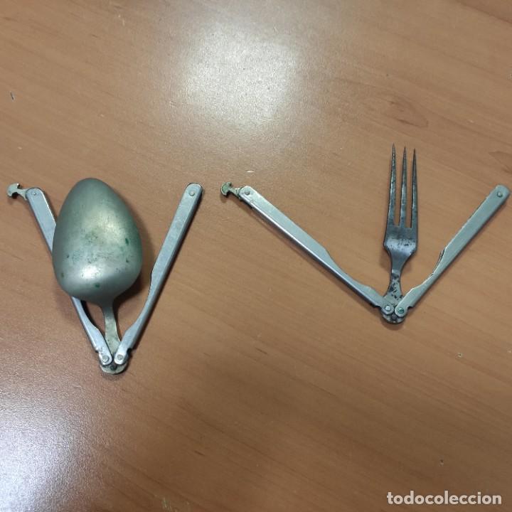 Militaria: ANTIGUOS CUBIERTOS PLEGABLES DEL EJERCITO - Foto 10
