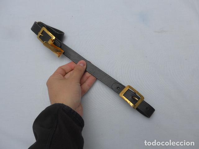 Militaria: ANTIGUO PORTASABLES DE CUERO NEGRO PORTA ESPADA