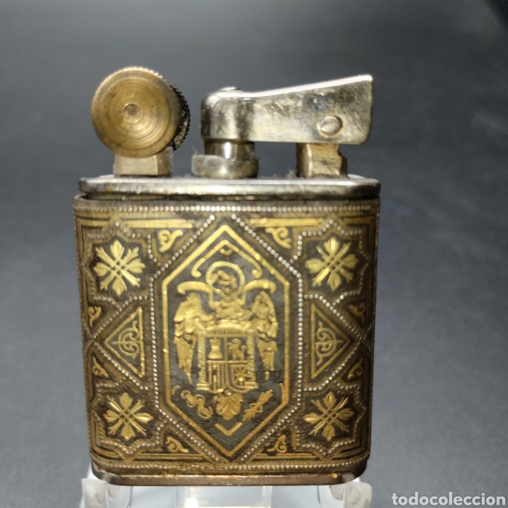 Military Antiques: ANTIGUO MECHERO DAMASQUINADO EN ORO. AGUILA DE SAN JUAN ARRIBA ESPA&Ntilde;A. SIN PROBAR!!!