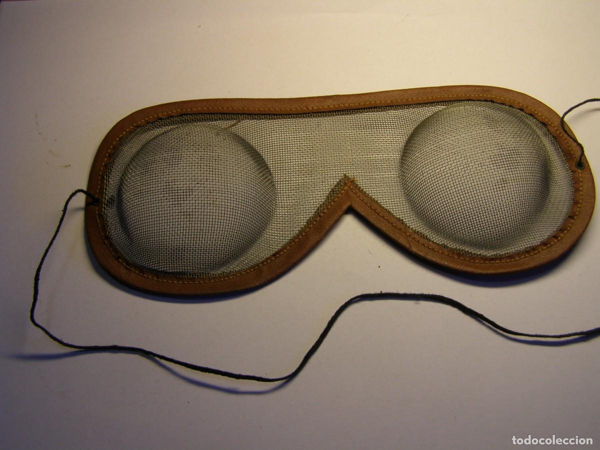 Militaria: Antiguas gafas protectoras, de rejilla. - Foto 1