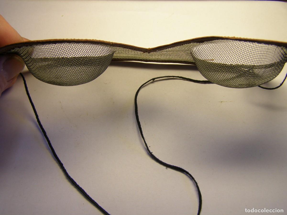 Militaria: Antiguas gafas protectoras, de rejilla. - Foto 4