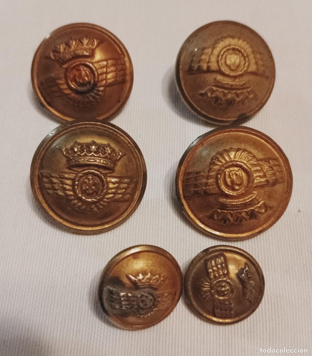 Militaria: 6 BOTONES DE UNIFORME DE AVIACI&Oacute;N, - Foto 1