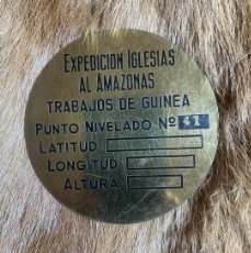 Militaria: CHAPA PROCEDENTE DE LA EXPEDICIÓN IGLESIAS AL AMAZONAS. TRABAJOS DE GUINEA, 1934