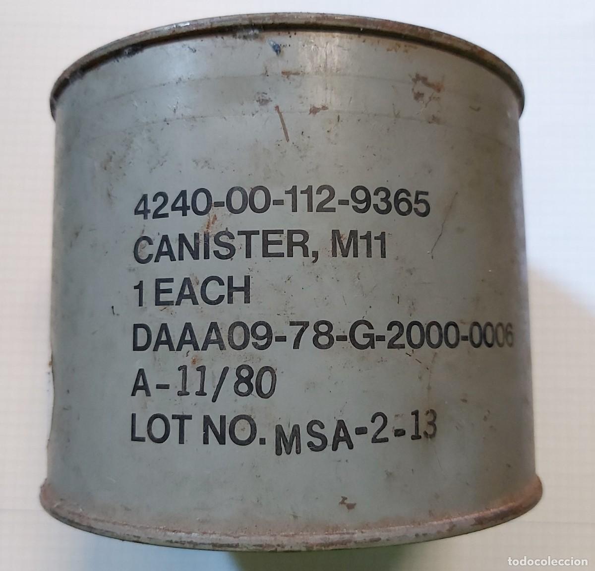 Militaria: Contenedor de metal componente de m&aacute;scara - Foto 2