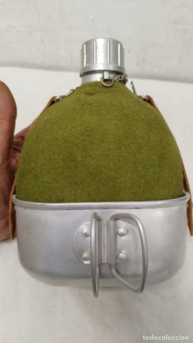 Militaria: Antigua cantimplora militar,con su funda y cacillo - Foto 5
