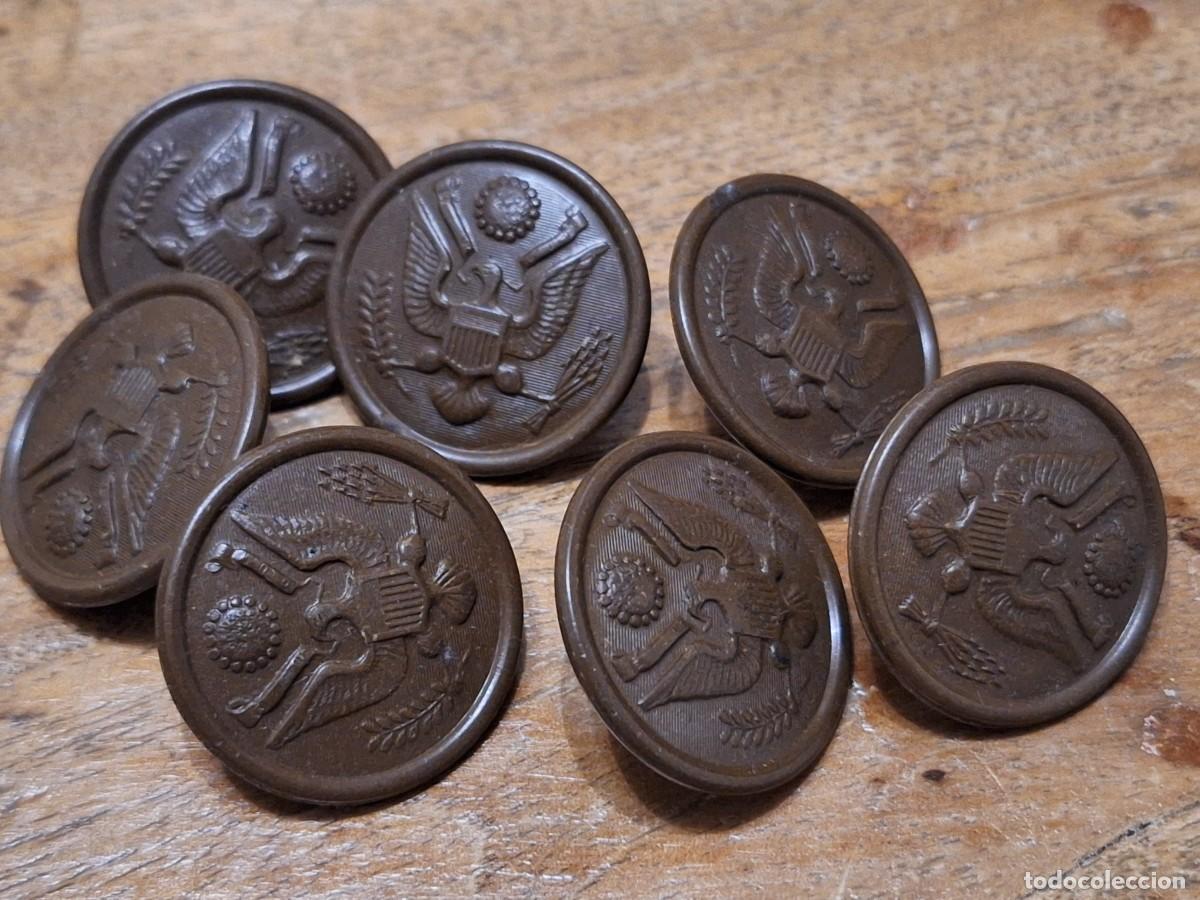 Militaria: Lote de antiguos botones del ej&eacute;rcito de los EEUU. - Foto 1