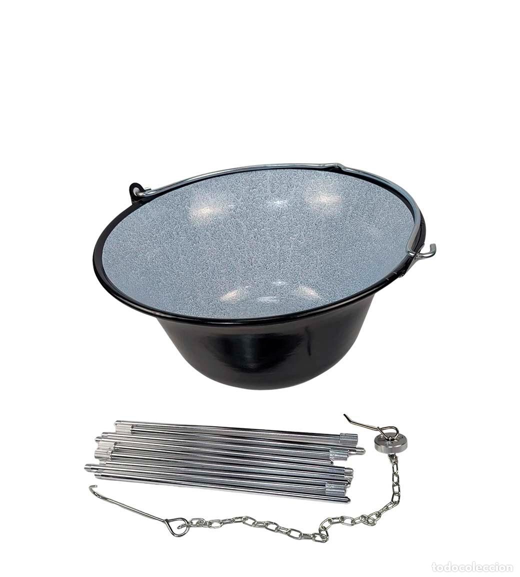 Militaria: Olla h&uacute;ngara esmaltada de 10l + tr&iacute;pode de cocina - Foto 7