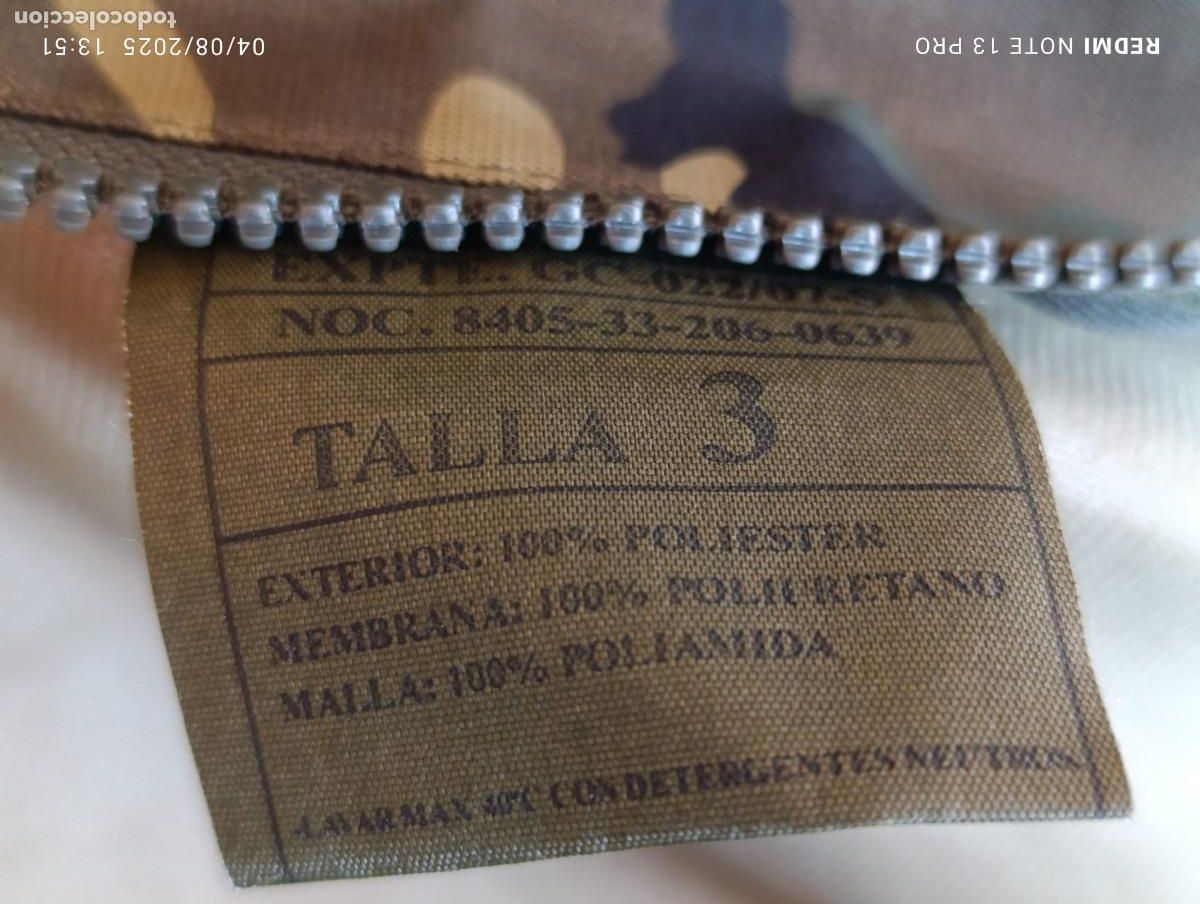 Militaria: UNIFORME EXTERIOR INTERPERIE IMPERMEABLE MIMETIZADO EJERCITO - Foto 7