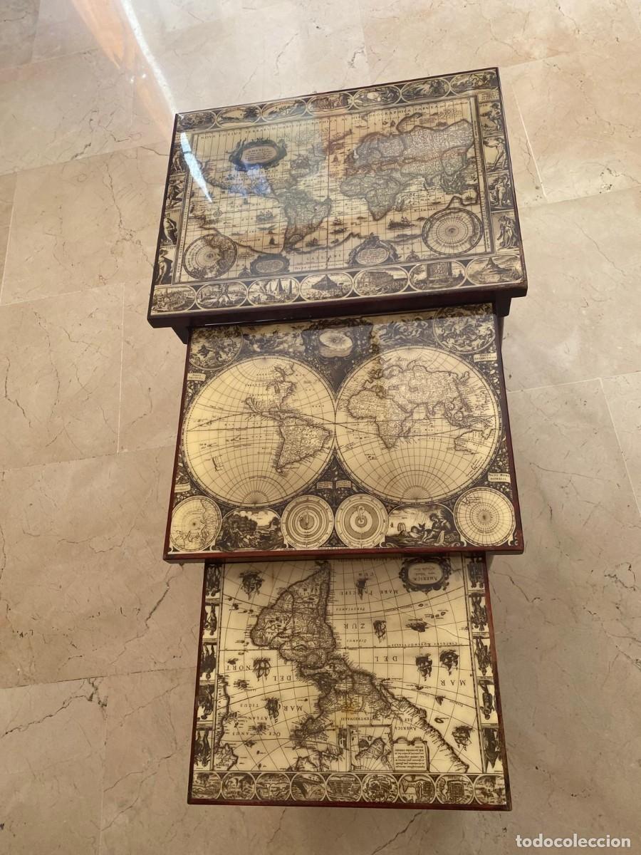Militaria: MESAS NIDO DE MAPAS NAVALES - Foto 1