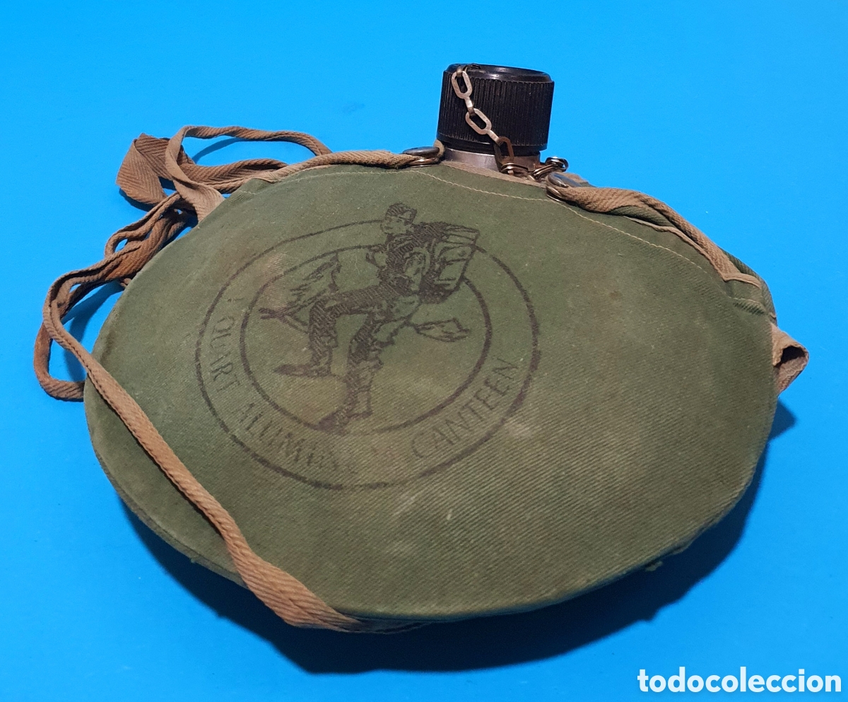 Militaria: ANTIGUA CANTIMPLORA DE ALUMINIO ORIGINAL DE LA &Eacute;POCA - Foto 1