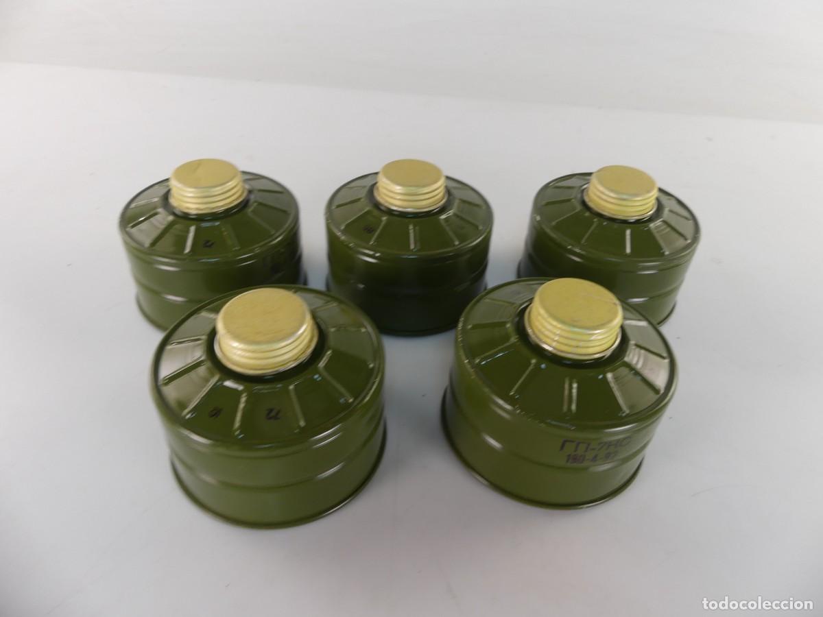 Militaria: LOTE DE 5 FILTROS BOTES PARA MASCARAS DE GAS UNION SOVIETICA RUSIA
