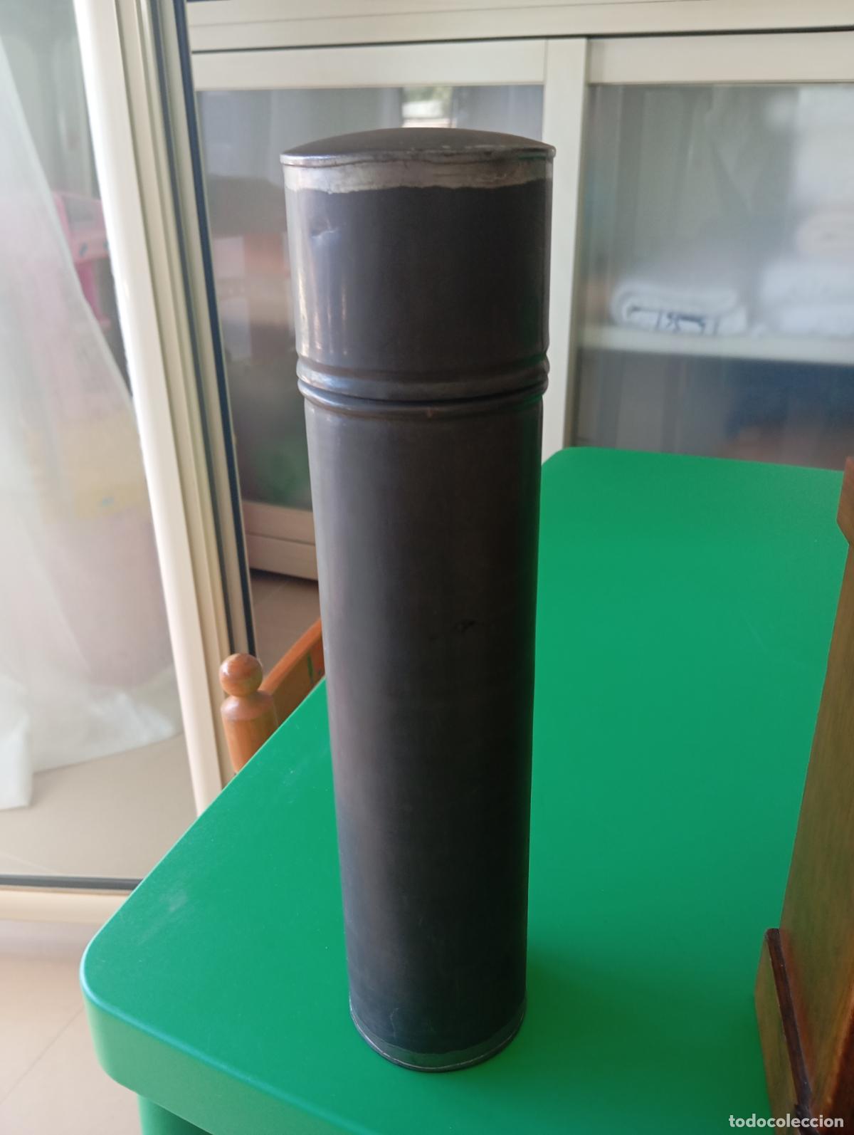 Militaria: Antiguo tubo portadocumentos met&aacute;lico principios siglo XX perfecto estado militar