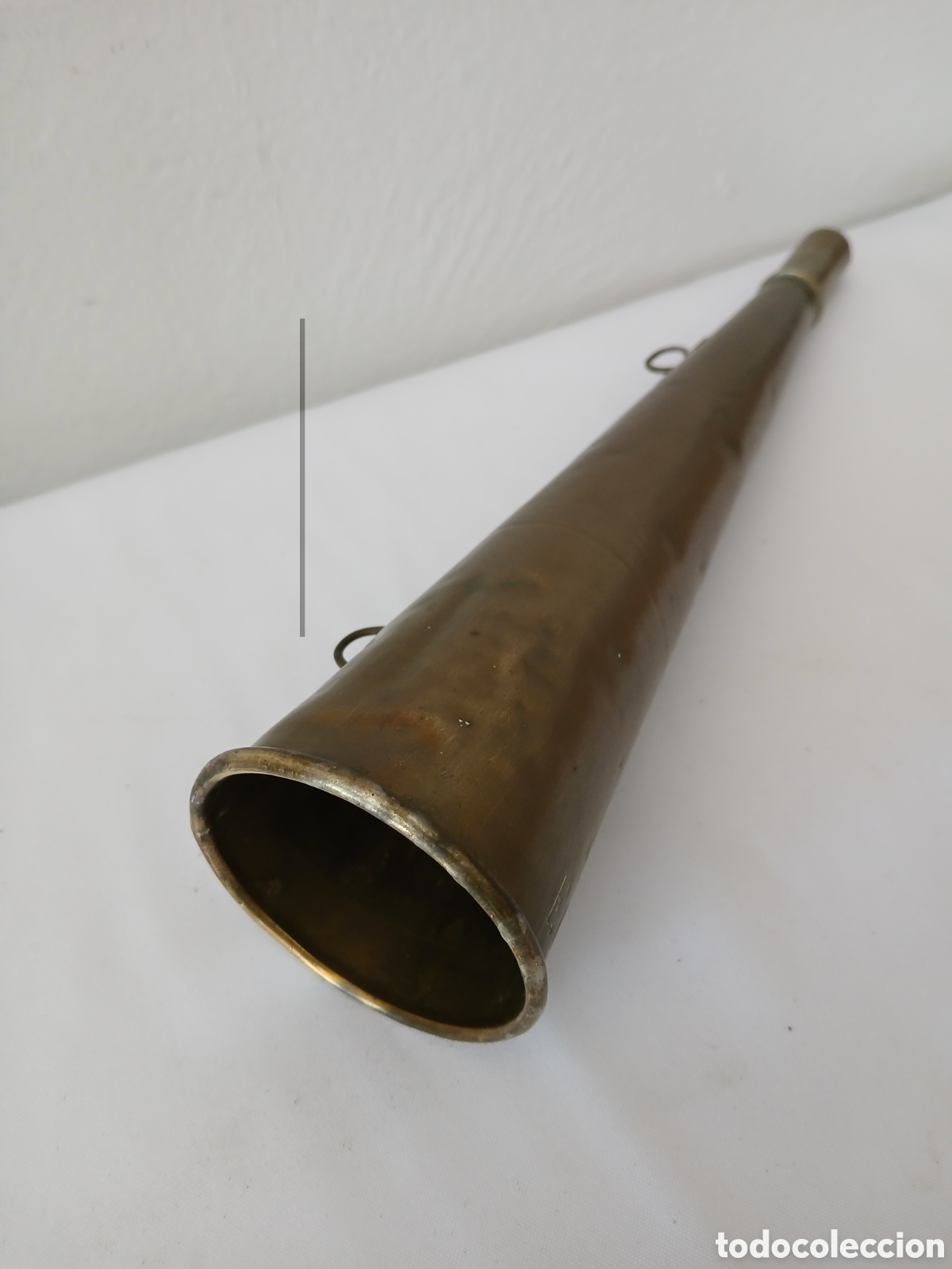 Militaria: ANTIGUA CORNETA DE LATON - Foto 3