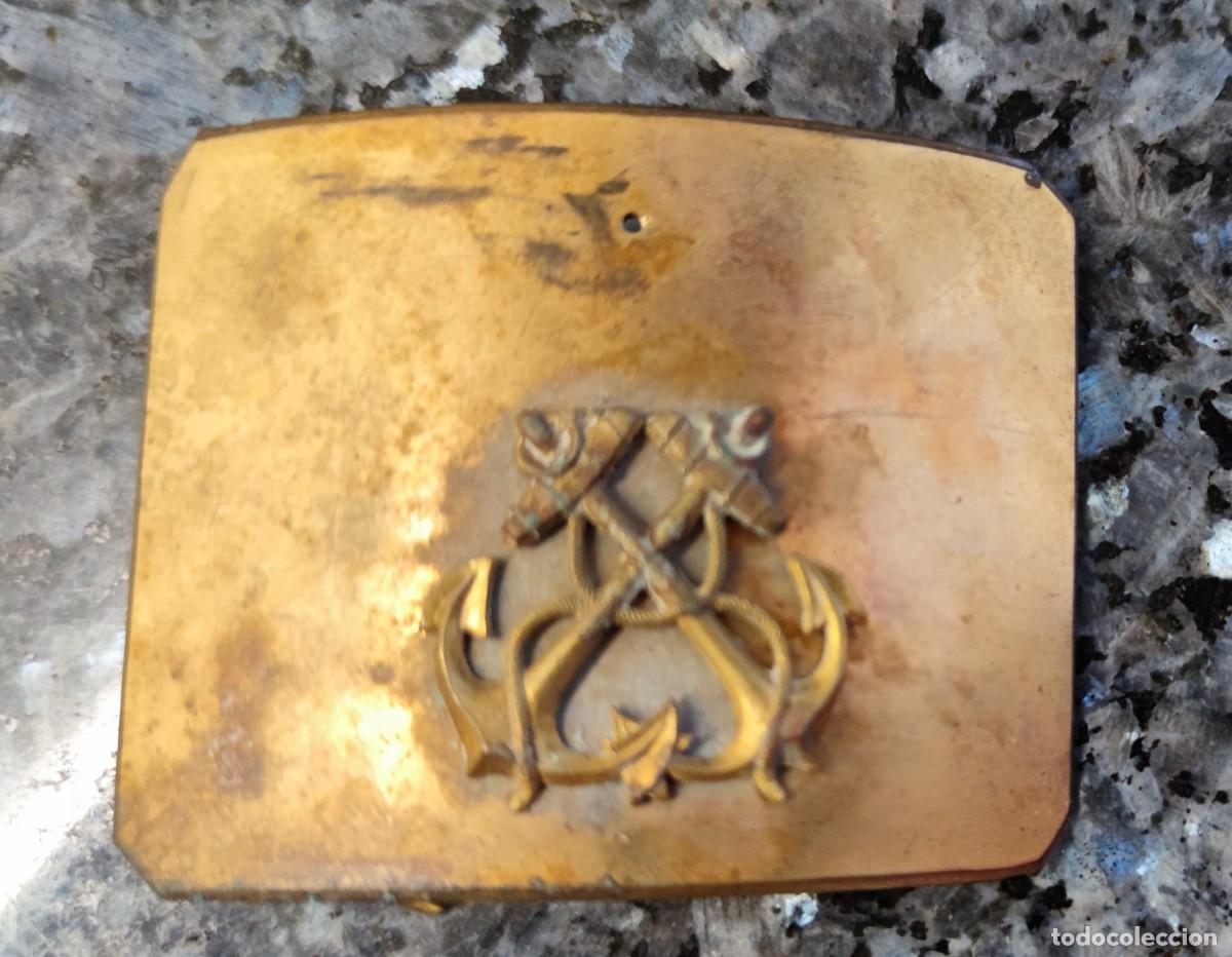 Militaria: Infanter&iacute;a de Marina, hebilla &eacute;poca Alfonso XIII sin corona.