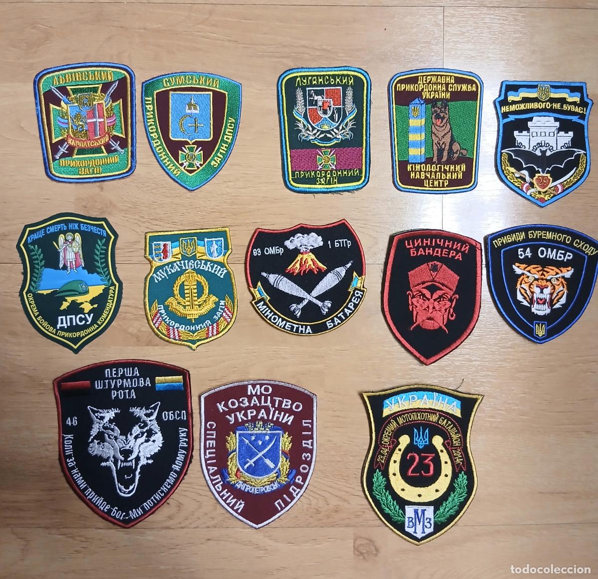 Militaria: Lote 13 parches de tella .Ucrania