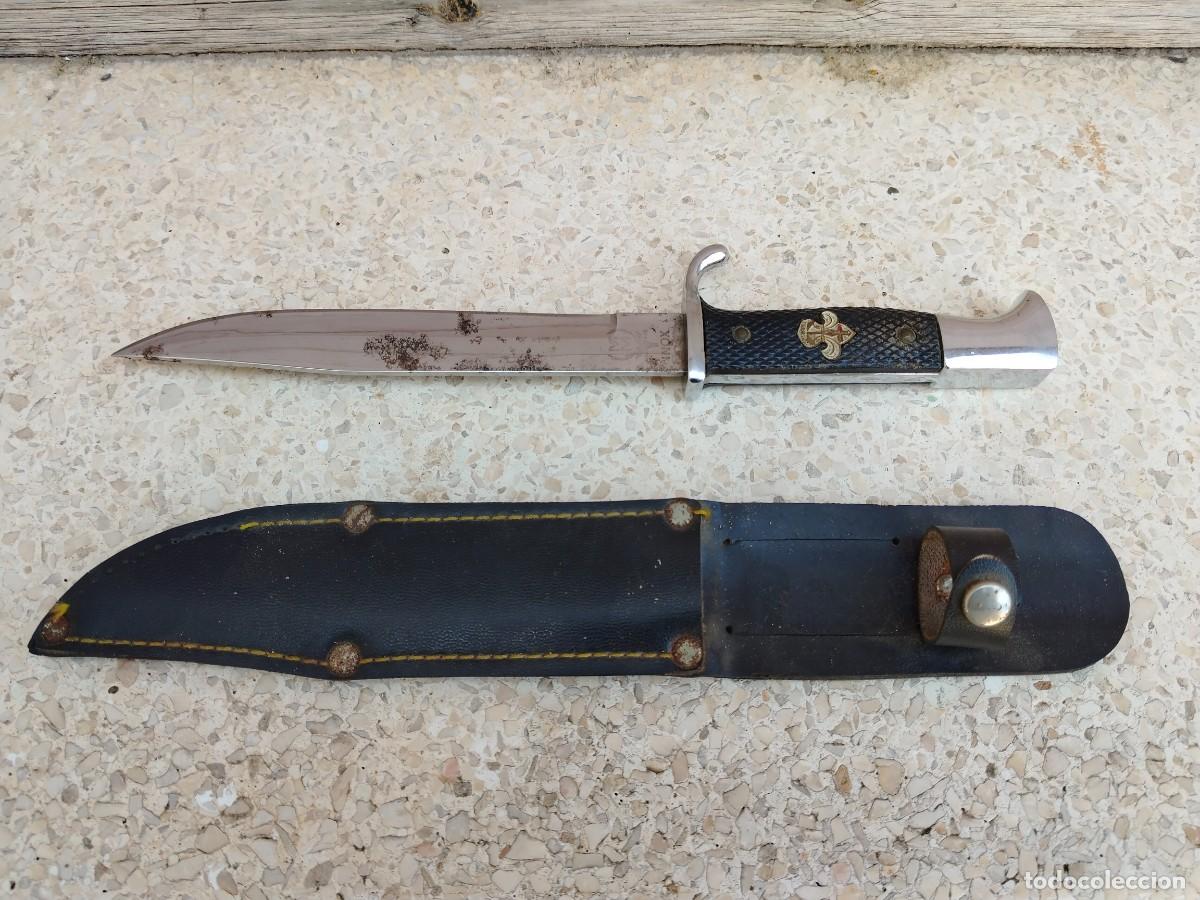 Militaria: CUCHILLO BOY SCOUT CON FUNDA. ACERO INOXIDABLE