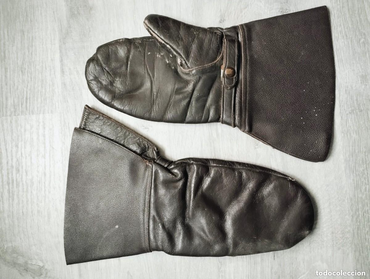 Militaria: Guantes de cuero piloto. I Guerra mundial y guerra civil espa&ntilde;ola