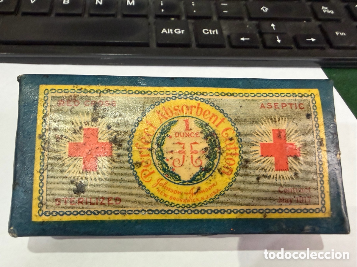 Militaria: Paquete Gasas de 1917 - 1y2 Guerra Mundial y G. Civil - Cruz Roja Inglesa - lote 1 -