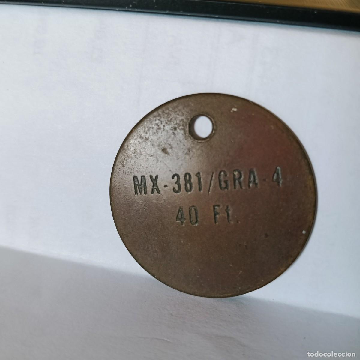Militaria: CHAPA MX 381 / GRA 4 40 FT. EJERCITO ESTADOS UNIDOS. VIENTOS PARA MASTILES MILITARES AB-85 Y AB-86