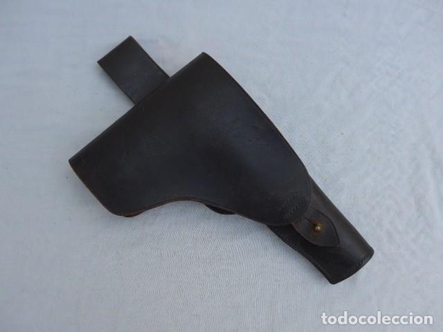 Militaria: ANTIGUA FUNDA PISTOLA CUERO NEGRO