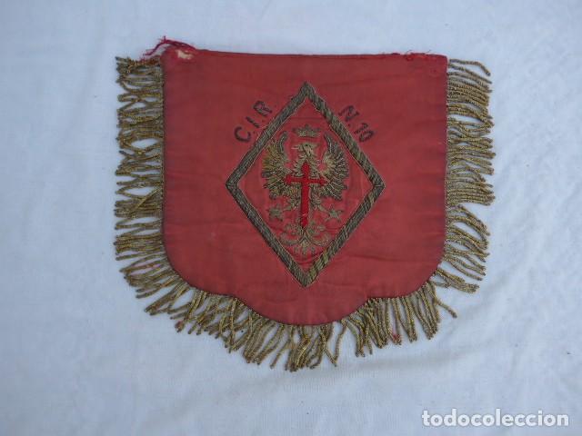 Militaria: BANDERIN DE CORNETA C.I.R. N&ordm; 10 SAN GREGORIO ZARAGOZA EPOCA A&Ntilde;OS 60