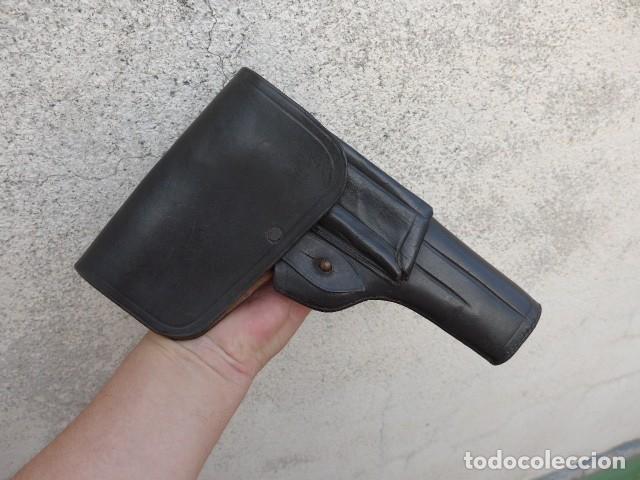 Militaria: ANTIGUA FUNDA PISTOLA CUERO NEGRO GUERRA CIVIL