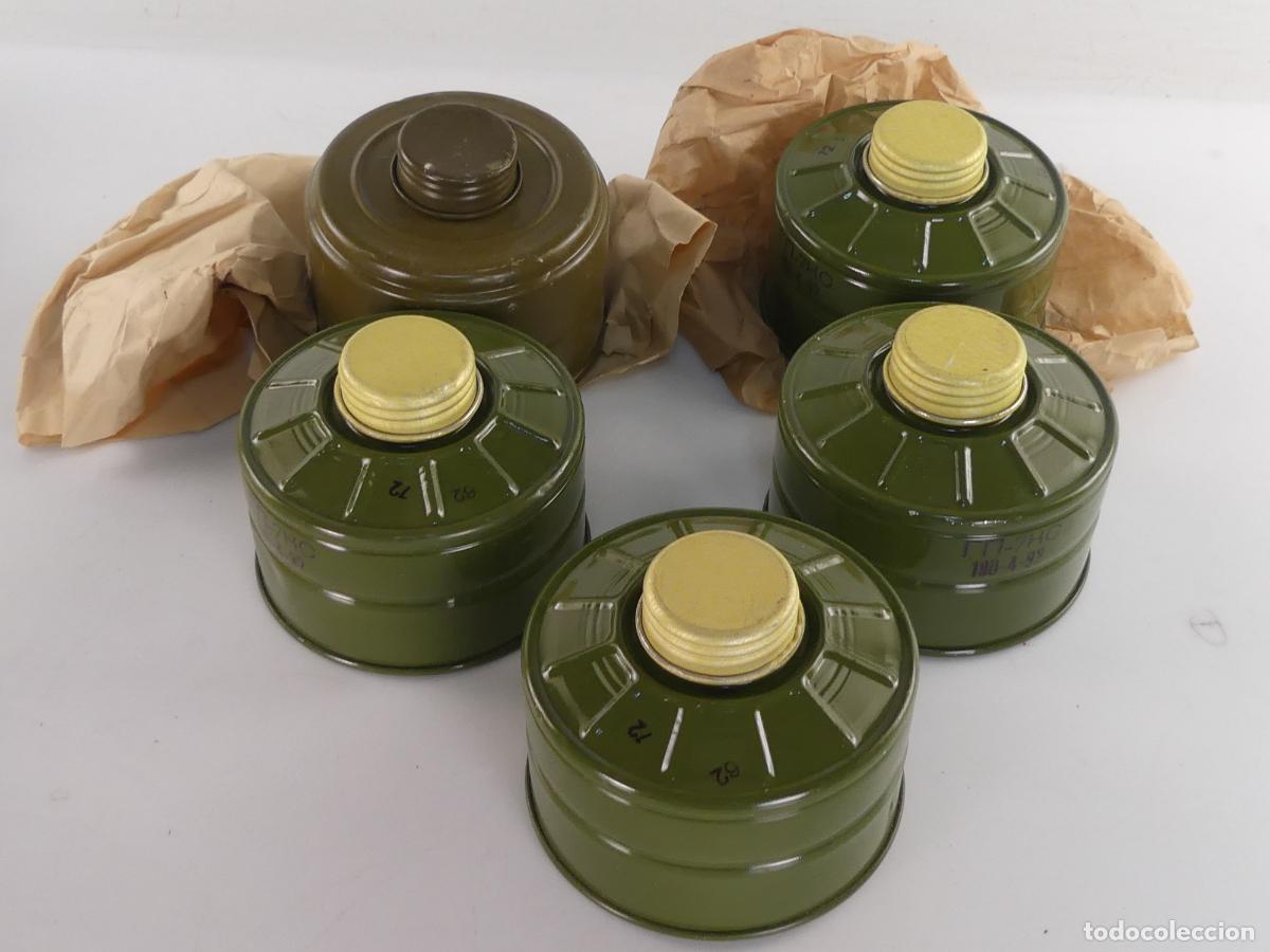Militaria: LOTE DE 5 FILTROS BOTES PARA MASCARAS DE GAS UNION SOVIETICA RUSIA