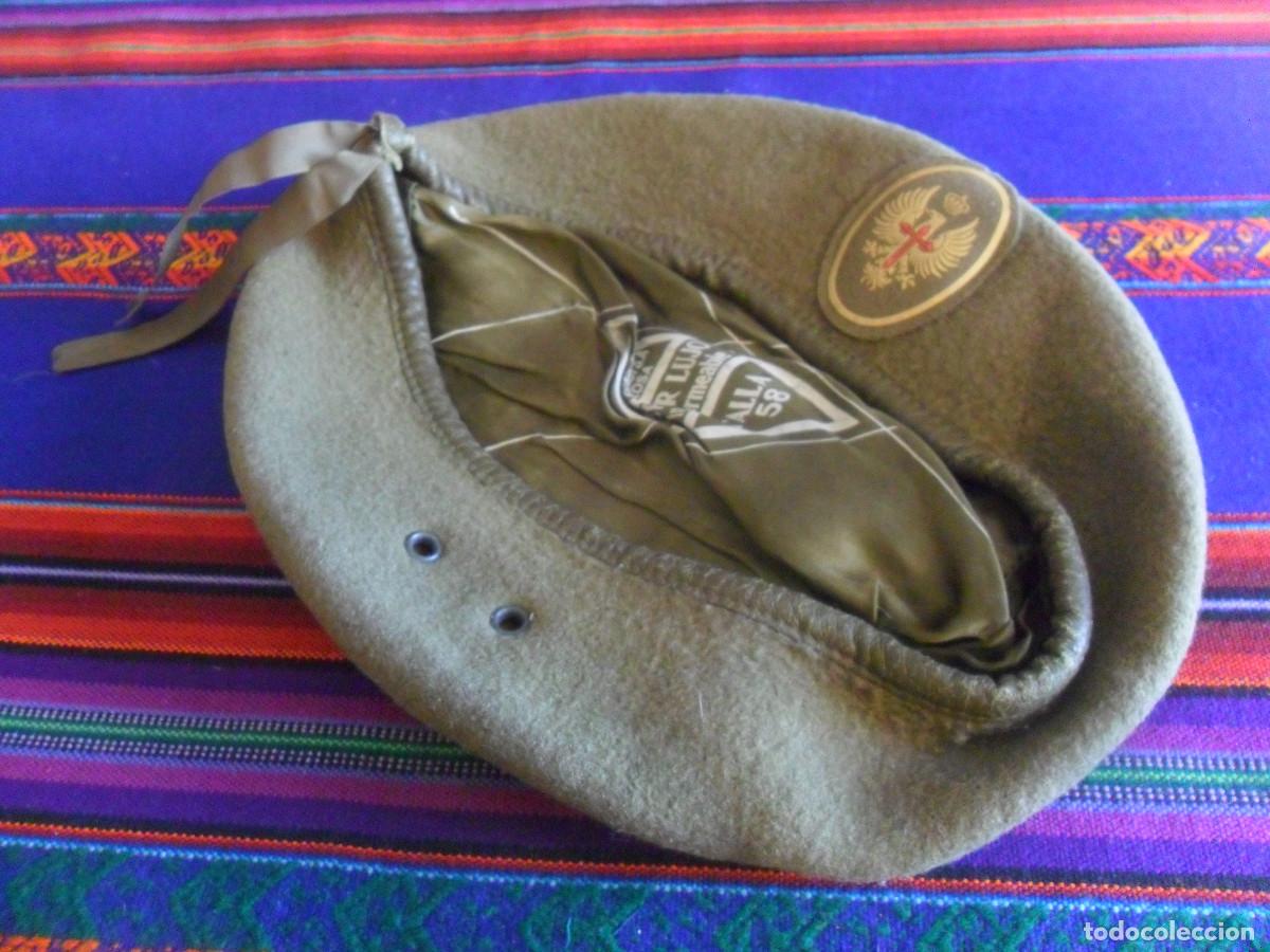 Militaria: BOINA LANA EJ&Eacute;RCITO DE TIERRA ESPA&Ntilde;OL ELOSEGUI TOLOSA SUPER LUJO IMPERMEABLE TALLA 58. A&Ntilde;OS 80. BE.