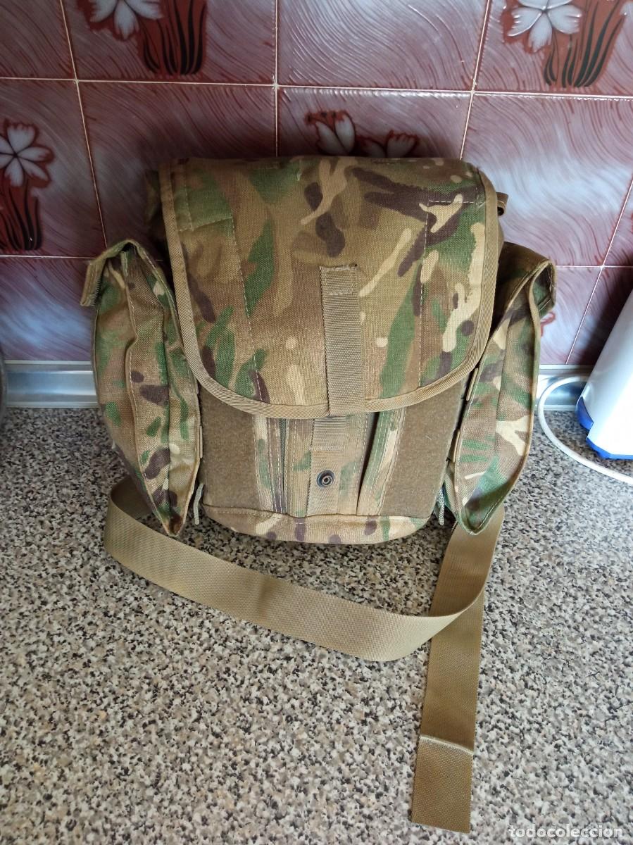 Militaria: Bolsa para m&aacute;scara antig&aacute;s de camuflaje MTP militar del Ej&eacute;rcito Brit&aacute;nico satchel de hombro MOLLE
