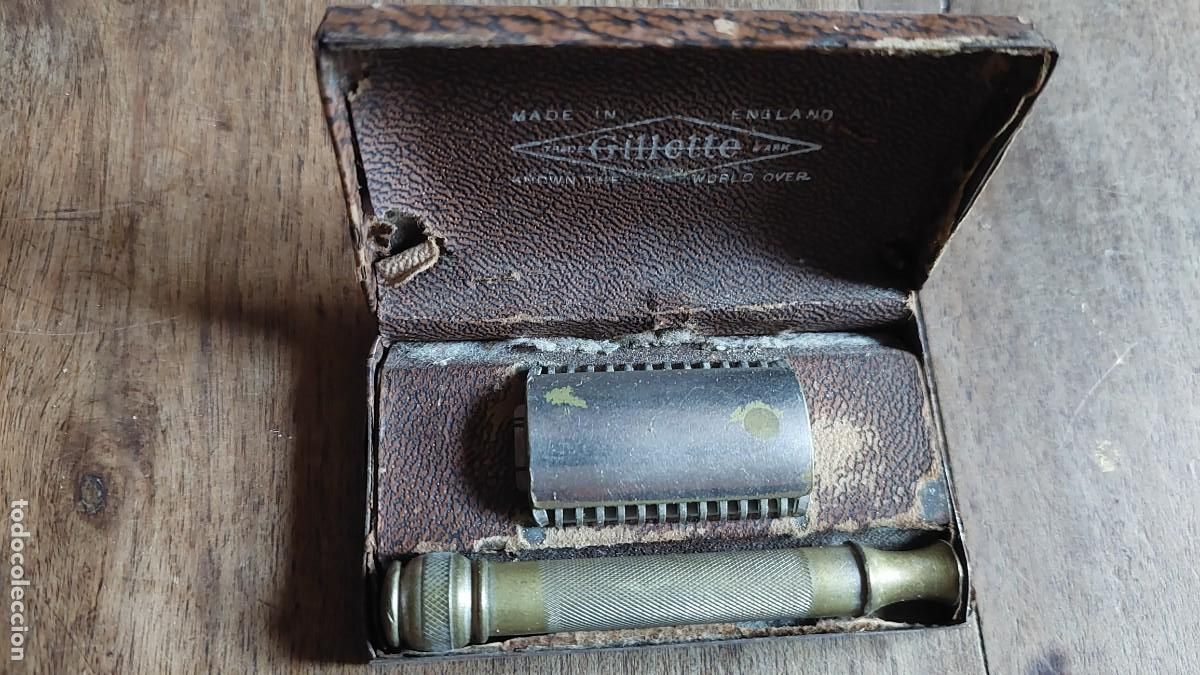Militaria: Antigua maquinilla de afeitar Gillette , equipo campa&ntilde;a 2 guerra mundial