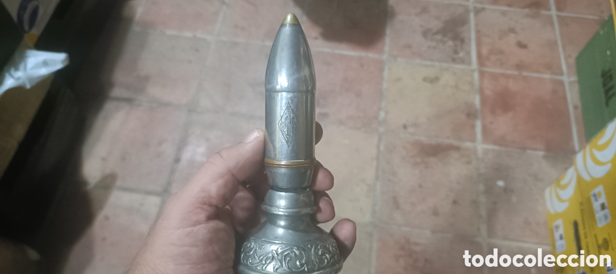 Militaria: Antiguo mechero en forma de proyectil f&aacute;brica trubia