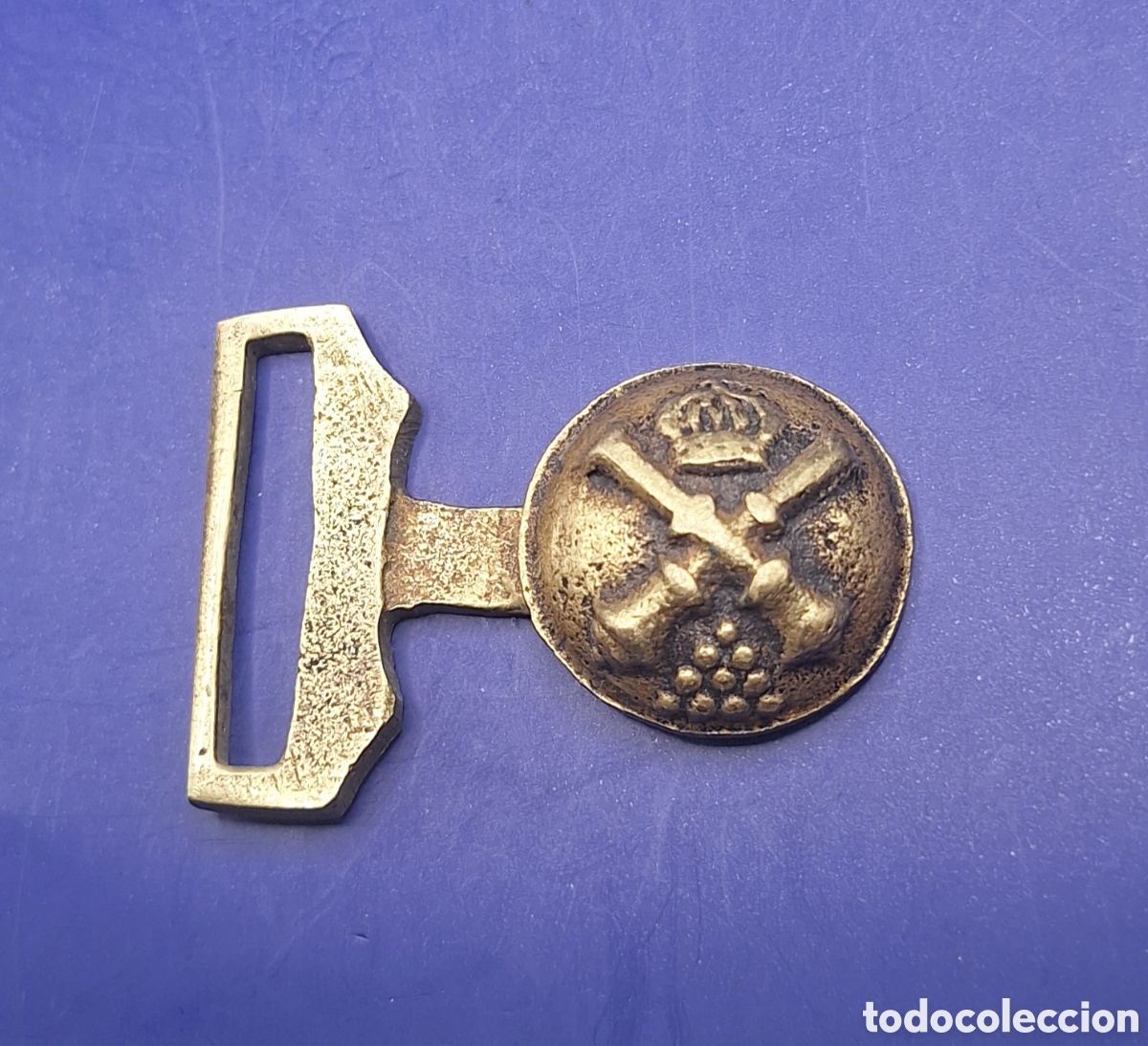 Militaria: Antigua Hebilla de Artilleria de Bronce