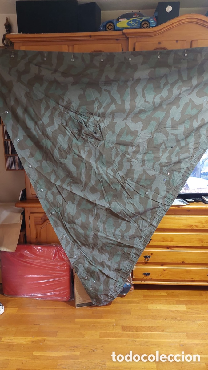 Militaria: Poncho o zeltbahn reversible de camuflaje alem&aacute;n M31. 1938