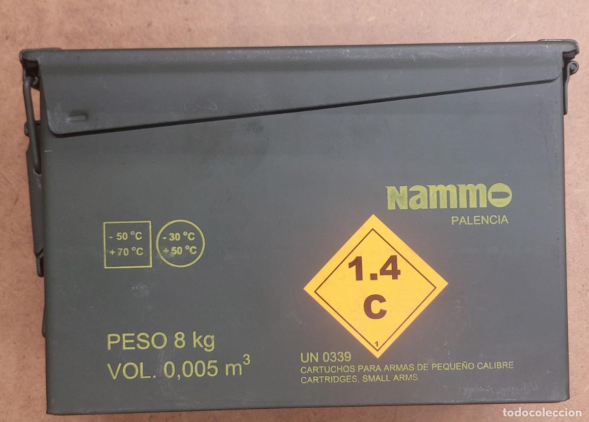 Militaria: CAJA DE MUNICION VACIA CALIBRE 7,62X51, PARA cintas
