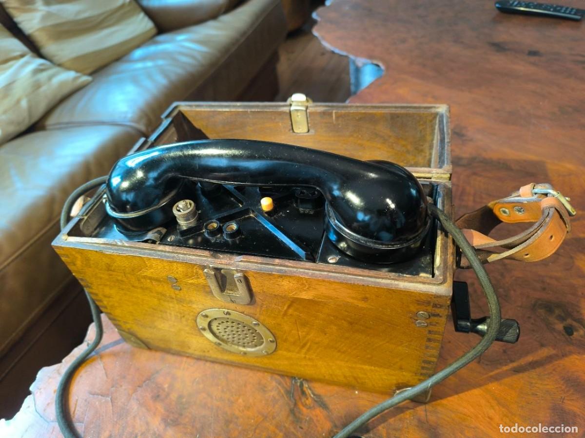 Militaria: TELEFONO MILITAR DE CAMPA&Ntilde;A ANTIGUO, EJERCITO ESPA&Ntilde;OL, MUY BUEN ESTADO