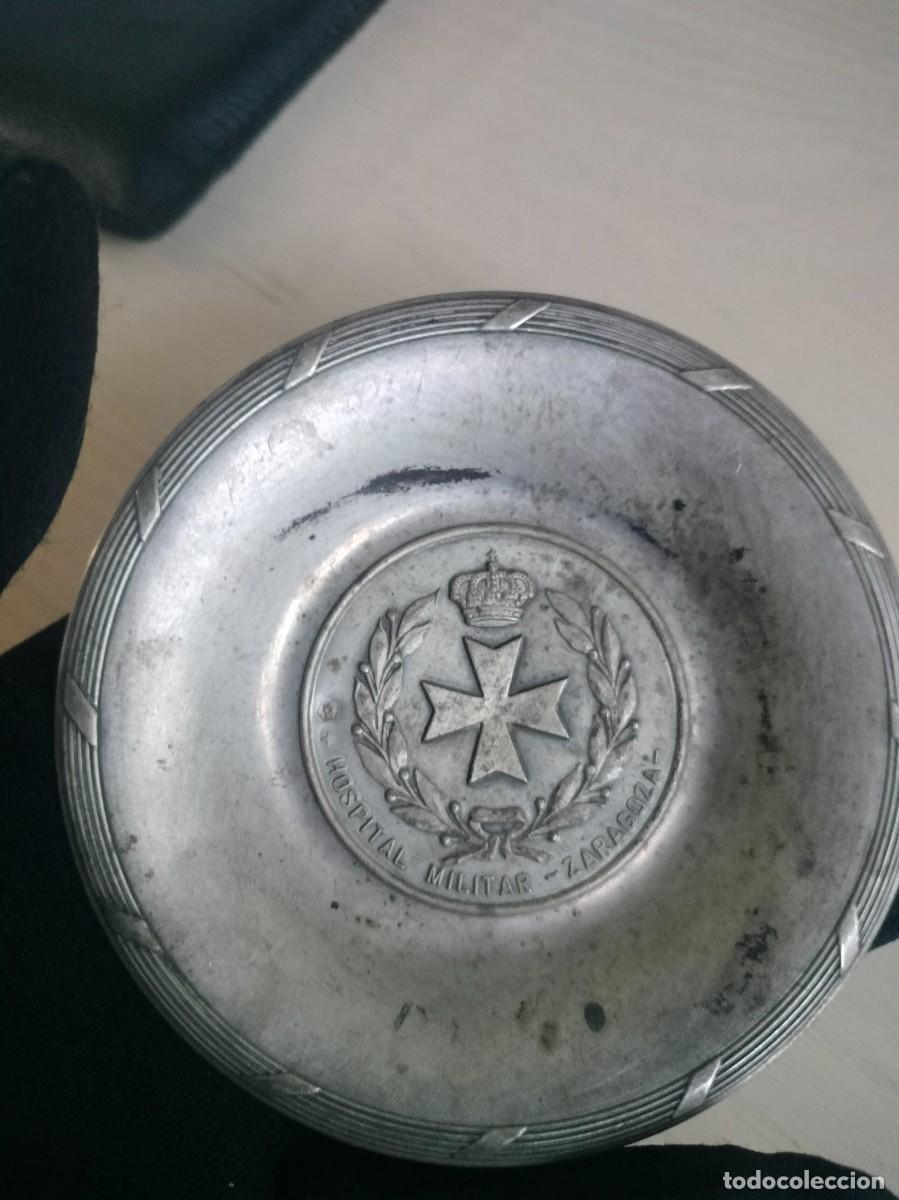 Militaria: ​Plato / Cenicero de Plata &ndash; Hospital Militar de Zaragoza &ndash; Sanidad Militar