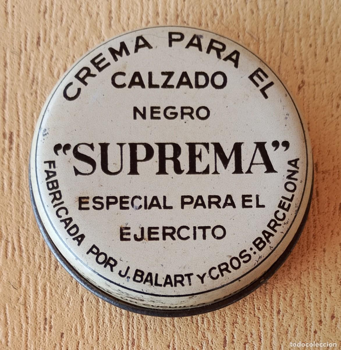 Militaria: Lata de Crema para el Calzado Negro SUPREMA Especial para el Ejercito