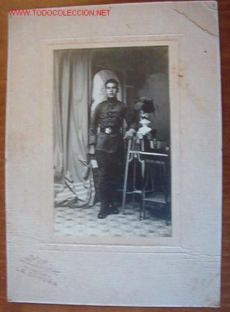 Militaria: Foto de un soldado de infanter&iacute;a n&ordm;54, 8,5 x 14 cms.