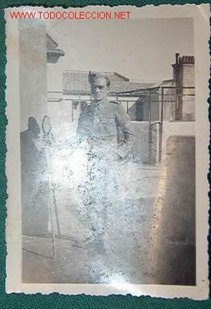 Militaria: Foto de soldado del Cuerpo de Tel&eacute;grafos. 6 x 8,5 cms.