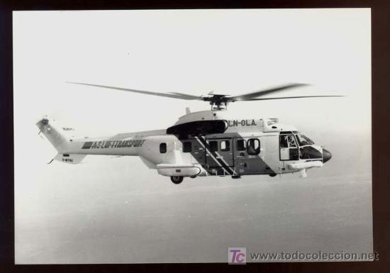 Militaria: Fotograf&iacute;a promo / Aerospatiale AS 332 L1 Super Puma / 17,7 x 12,5 / Original