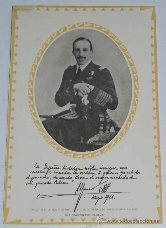Militaria: ANTIGUO RECORDATORIO DE EL REY ALFONSO XIII, MUY GRANDE MIDE 23 X 15,5 CMS. VESTIDO DE CAPITAN GENER