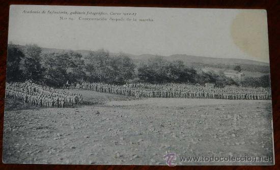 Militaria: ANTIGUA POSTAL DE LA ACADEMIA DE INFANTERIA, GABINETE FOTOGRAFICO - CURSO 1912 / 13 - N. 64 - CONCEN