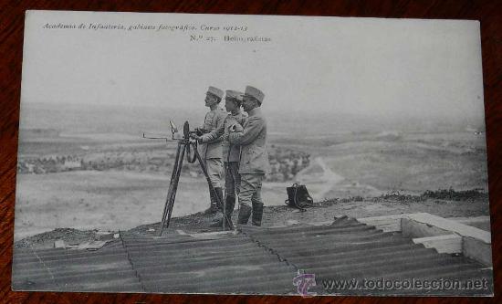 Militaria: ANTIGUA POSTAL DE LA ACADEMIA DE INFANTERIA, GABINETE FOTOGRAFICO - CURSO 1912 / 13 - N. 27 -  HELIO