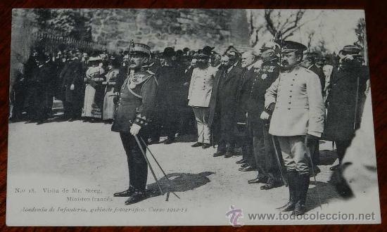 Militaria: ANTIGUA POSTAL DE LA ACADEMIA DE INFANTERIA, GABINETE FOTOGRAFICO - CURSO 1912 / 13 - N. 18 - VISITA