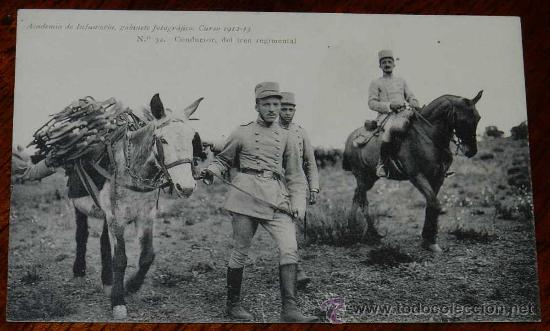 Militaria: ANTIGUA POSTAL DE LA ACADEMIA DE INFANTERIA, GABINETE FOTOGRAFICO - CURSO 1912 / 13 - N. 32 - CONDUC