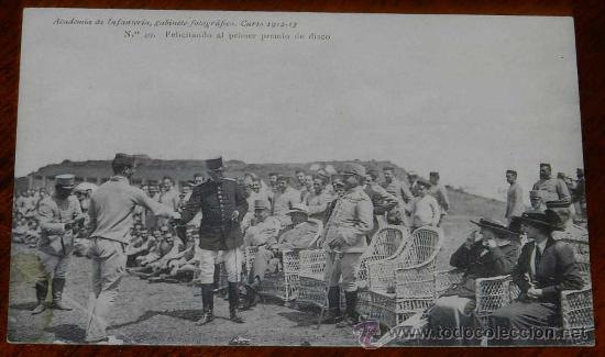 Militaria: ANTIGUA POSTAL DE LA ACADEMIA DE INFANTERIA, GABINETE FOTOGRAFICO - CURSO 1912 / 13 - N. 49 - FELICI
