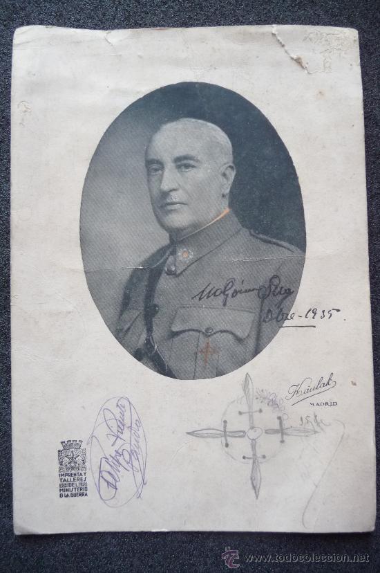 Militaria: (JX-42)FOTOGRAFIA DEL GENERAL MEDICO D.MARIANO GOMEZ ULLA FIRMADA EN OCTUBRE DE 1935