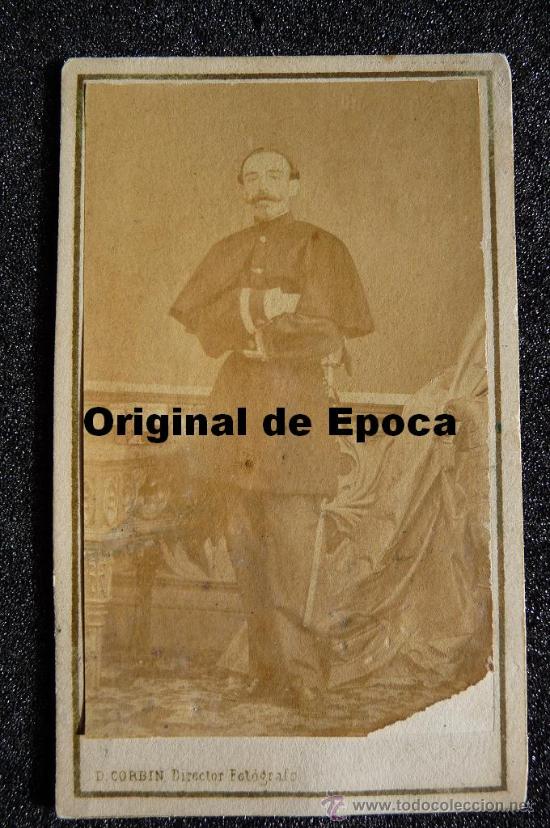 Militaria: (JX-76)FOTOGRAFIA DE COMANDANTE GUERRA DE AFRICA 1860