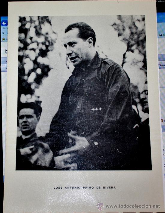 Militaria: ANTIGUA FOTOGRAFIA DE JOSEANTONIO PRIMO DE RIVERA A&Ntilde;OS 50-60,MEDIDAS-26,5 cmx19,cm